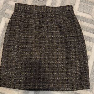BB Dakota Black Tweed Pencil Skirt with Gold Flecks
